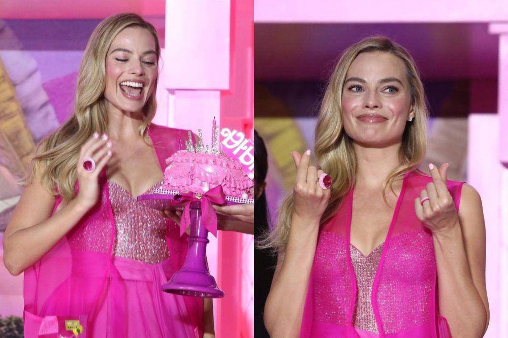 potret perayaan ulang tahun Margot Robbie di Korea Selatan (instagram.com/justjared | instagram.com/extratv)