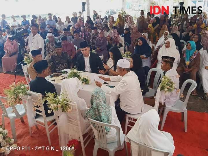 Foto Amir Felix dan Ima Amerlia saat proses akad nikah (Dok/Istimewa)