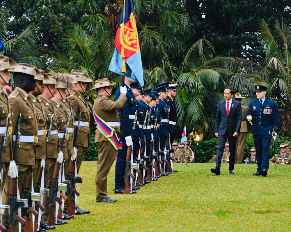 Presiden RI Joko Widodo disambut di Admiralty House. (dok. Setpres RI)