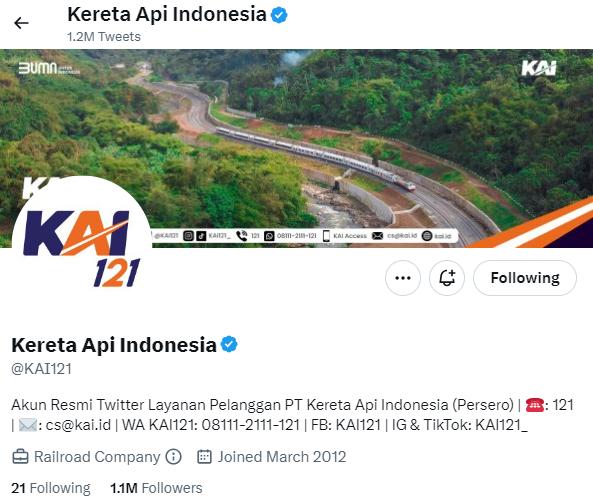 Sempat Kena Suspend, Akun Twitter KAI Sudah Normal Lagi!