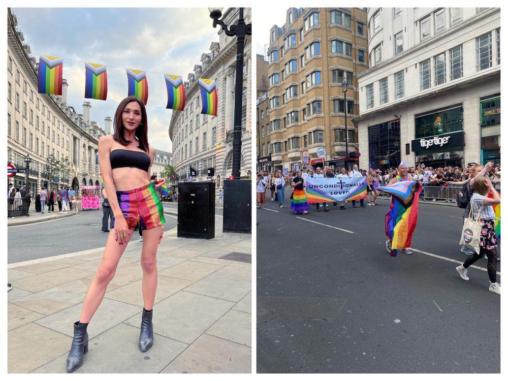 7 Potret Dena Rachman Rayakan Hari Kebebasan LGBT di London