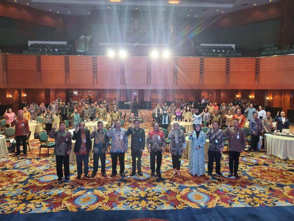 Potret peresmian (launching) Aplikasi Mobile JDIH BPIP (Jaringan Dokumentasi dan Informasi Hukum) yang diselenggarakan di Ballroom Hotel Bidakara, Jakarta, Selasa (4/7/2023). (Dok. BPIP)