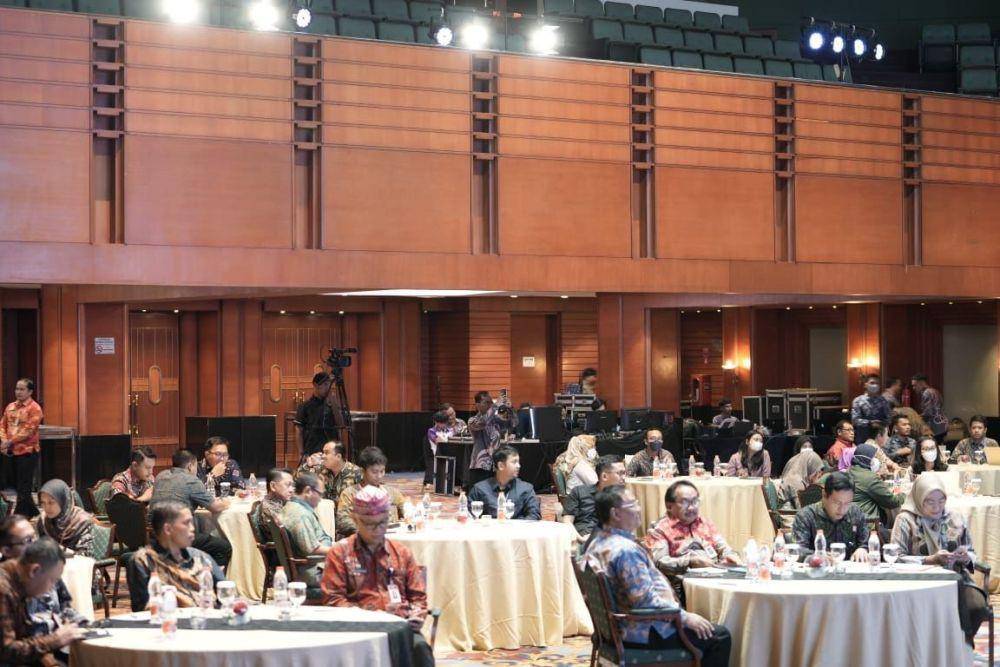 Potret peresmian (launching) Aplikasi Mobile JDIH BPIP (Jaringan Dokumentasi dan Informasi Hukum) yang diselenggarakan di Ballroom Hotel Bidakara, Jakarta, Selasa (4/7/2023). (Dok. BPIP)