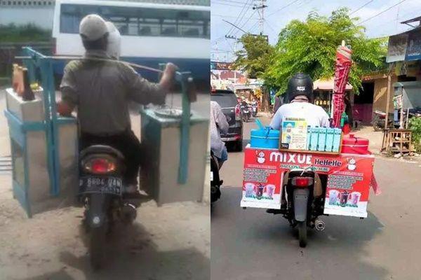 10 Potret Inovasi Lucu Pedagang Keliling, Kok Kepikiran ya?