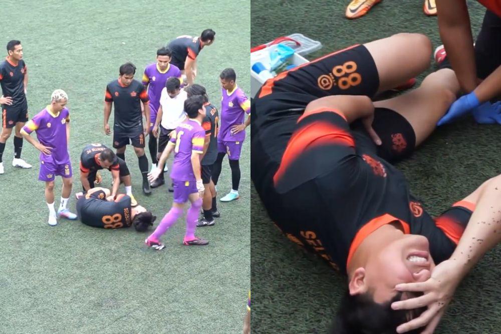 8 Detik-detik Billy Syahputra Cedera Parah saat Main Bola, Ngeri!