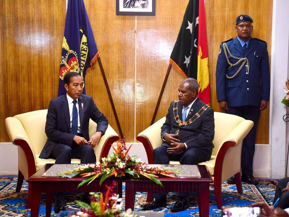 Presiden Jokowi bertemu dengan Gubernur Jenderal Papua Nugini Sir Bob Dadae di Government House (dok. Sekretariat Presiden)