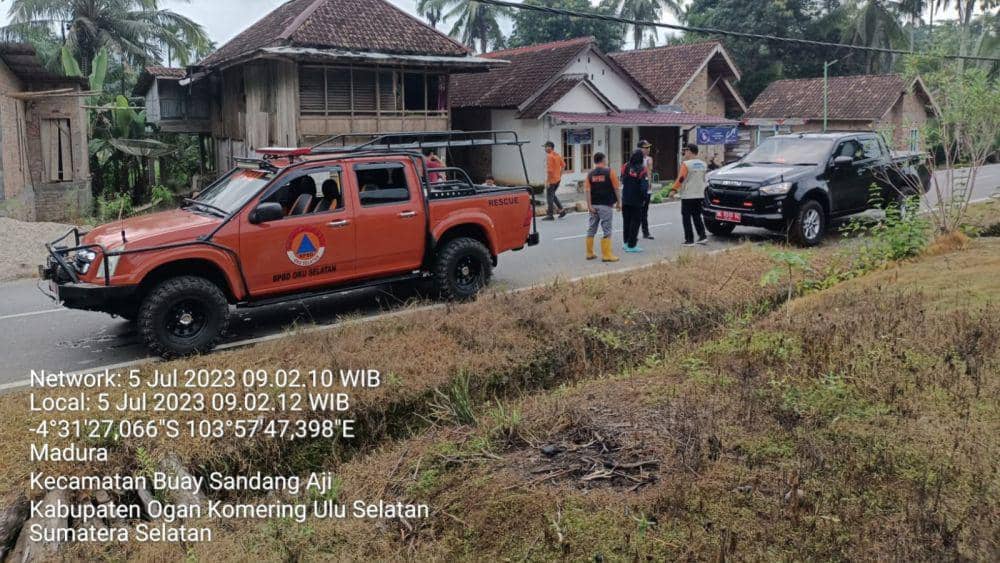 Banjir bandang yang terjadi di OKU Selatan (Dok: BPBD Sumsel)