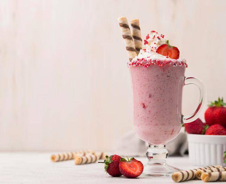 ilustrasi strawberry milkshake (freepik.com/freepik)