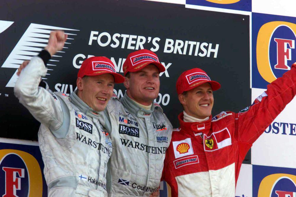 Mika Hakkinen (kiri), David Coulthard (tengah), dan Michael Schumacher (kanan) (twitter.com/McLaren)
