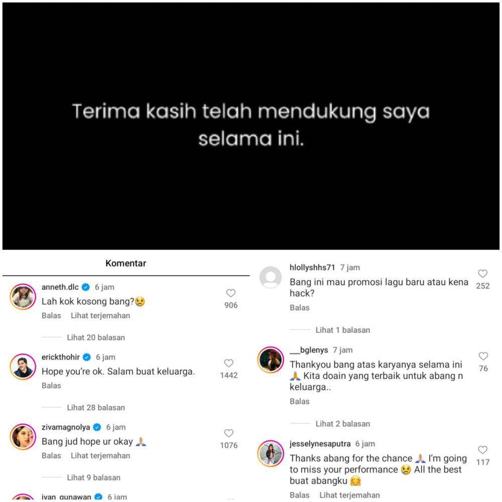 Potret postingan Judika di instagram (instagram.com/jud1ka)