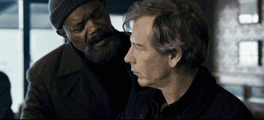 Nick Fury (kiri) bersama Talos (kanan). Marvel Studios