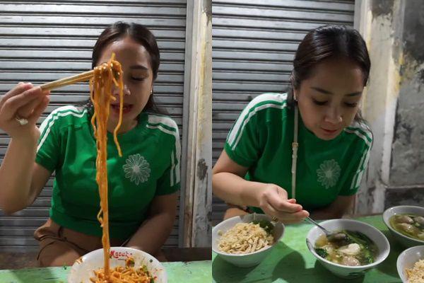 7 Potret Nagita Ngidam Makan Bakmi Kaki Lima, Satu Mangkuk Gak Cukup