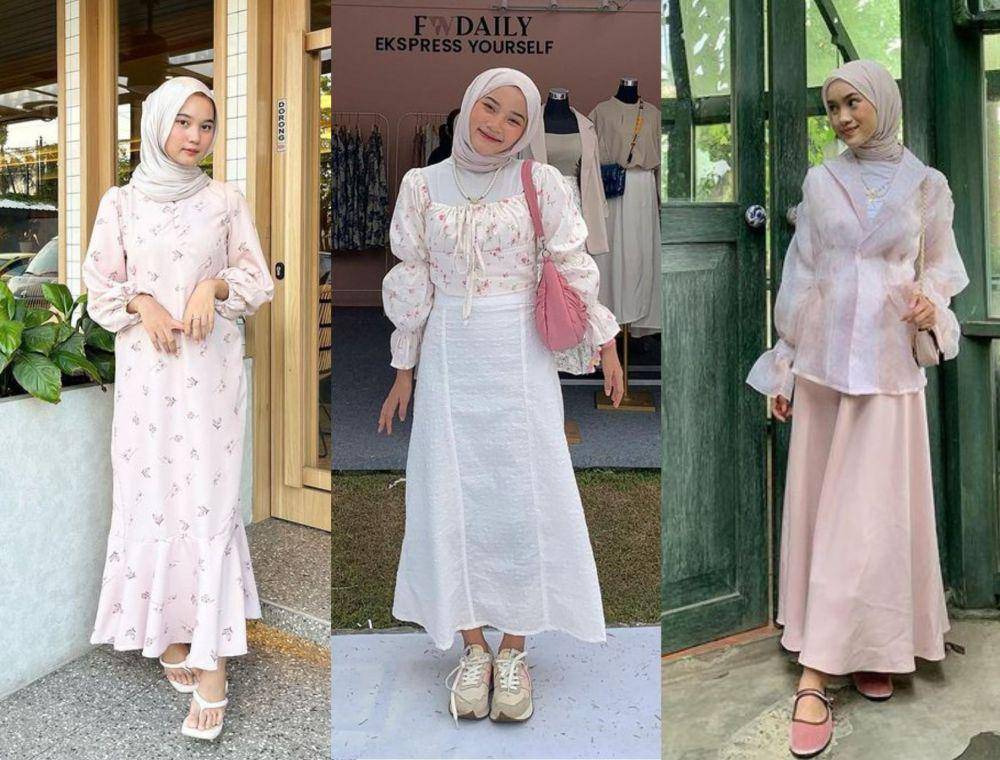 inspirasi OOTD ala influencer hijab (instagram.com/siskaamera | instagram.com/diannn.d | instagram.com/kasyaaptr)