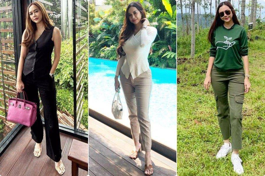 OOTD Celana Panjang ala Aura Kasih (instagram.com/aurakasih)