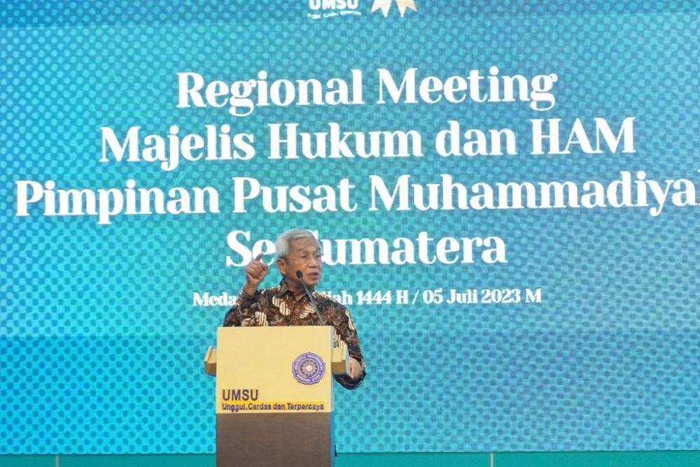 Regional Meeting se-Sumatera dan Kalimantan Barat Majelis Hukum dan HAM (MHH) PP Muhammadiyah di Kampus UMSU Medan pada Rabu (5/7/2023) dan Kamis (6/7/2023). (Dok. IDN Times)