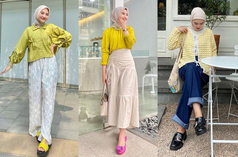 8 Padu Padan Atasan Kuning ala Intan Ghazella, Stylish Anti Norak!