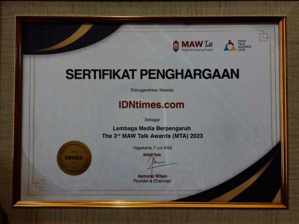 IDN Times Sabet Penghargaan Media Berpengaruh