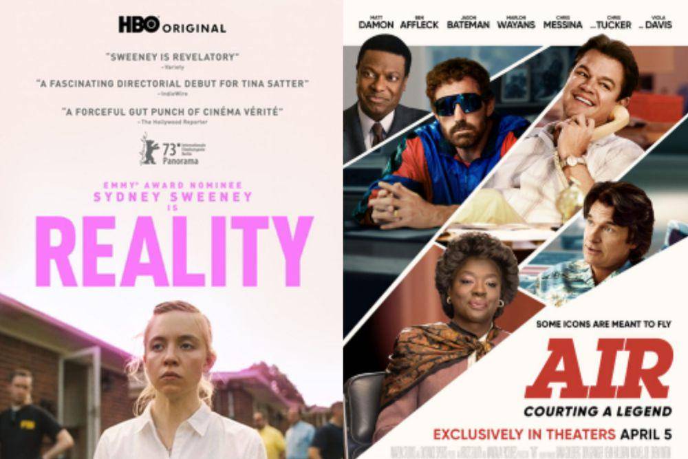 poster film Reality dan Air (dok. HBO Films/Reality | dok. Amazon Studios/Air)
