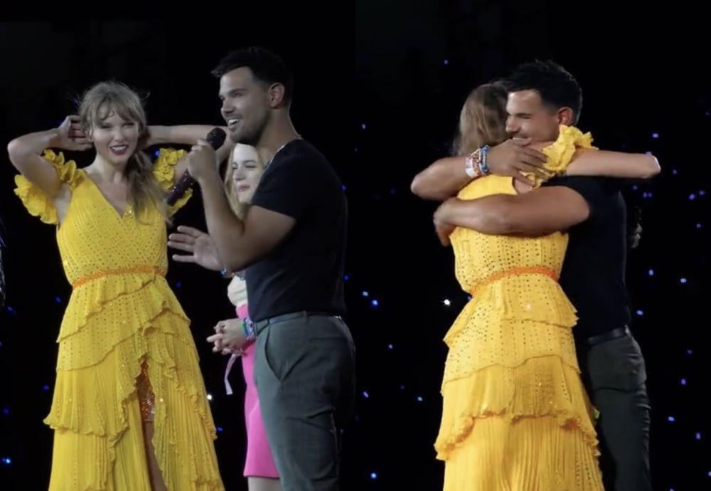 8 Detik-detik Taylor Lautner Muncul di Konser Taylor Swift, Ajak Istri
