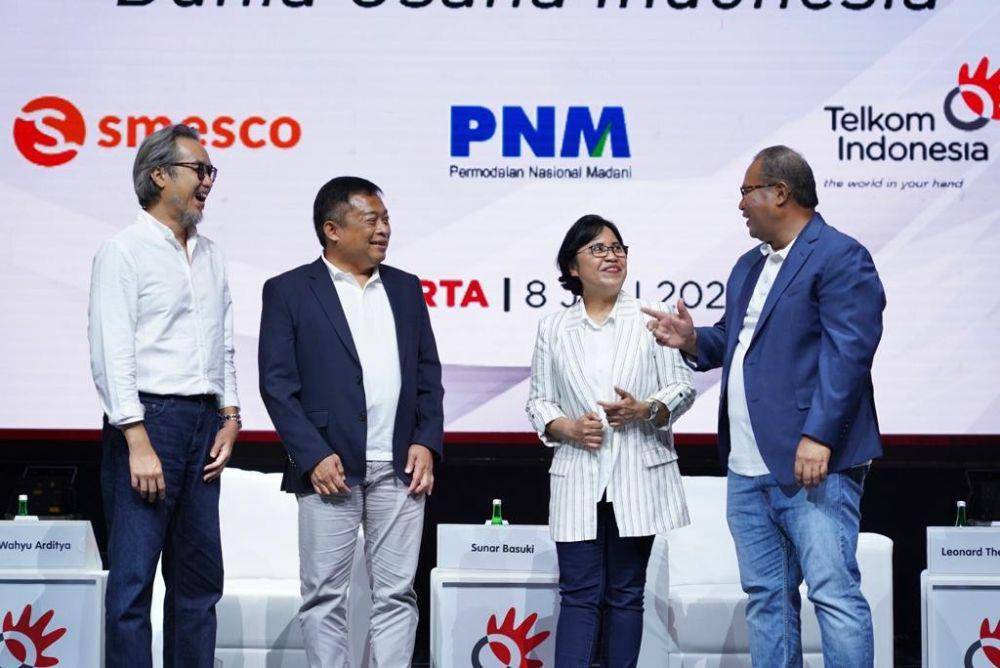 Peresmian kerja sama antara PNM dan Telkom Indonesia untuk meningkatkan digitalisasi para pelaku usaha mikro dan ultra mikro. (Dok. PNM)