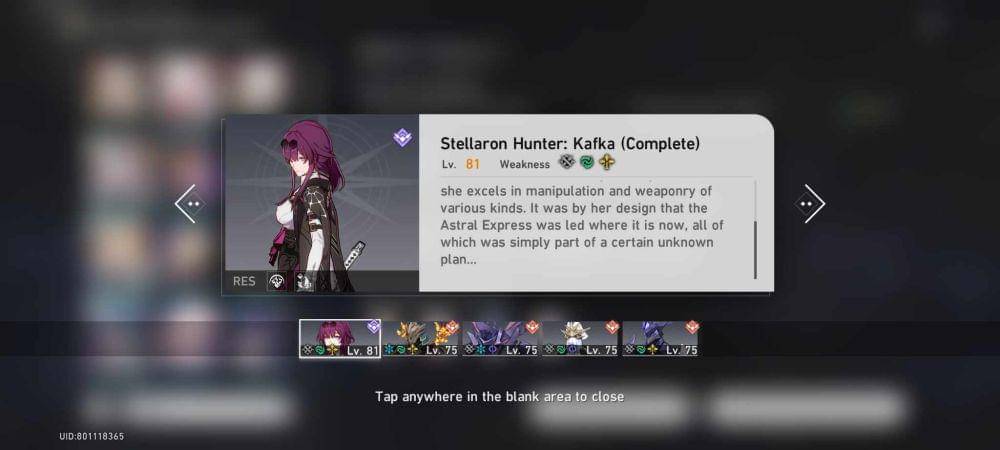 Screenshot Kafka versi Simulated Universe. (Dok. HoYoverse/Honkai: Star Rail)