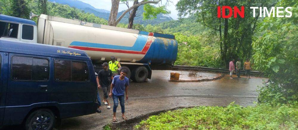 CPO tumpah di kawasan Gunung Kulu, Kabupaten Aceh Besar, Aceh. (Dokumentasi Polres Aceh Besar untuk IDN Times)