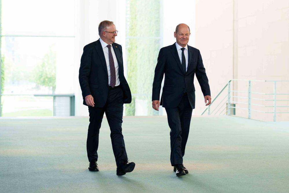 Anthony Albanese dan Olaf Scholz (Twitter.com/Anthony Albanese)