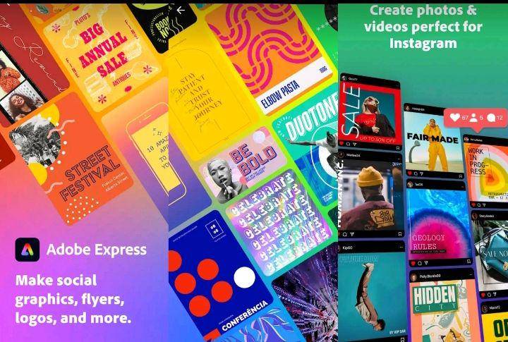 ilustrasi Adobe Express di Play Store (play.google.com)