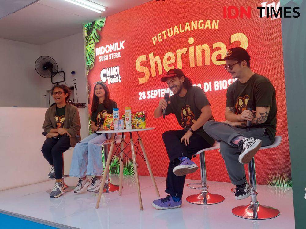 Pemain film Petualangan Sherina 2 di PRJ, pada Selasa (11/7/2023) (IDN Times/Erfah Nanda)