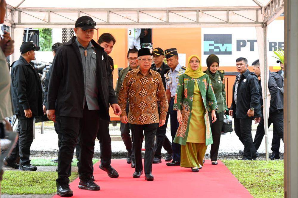 Wakil Presiden, K.H. Ma’ruf Amin, saat menyambangi Institut Pertambangan Nemangkawi milik PT Freeport Indonesia, Rabu (12/7/2023). (IDN Times/Istimewa)