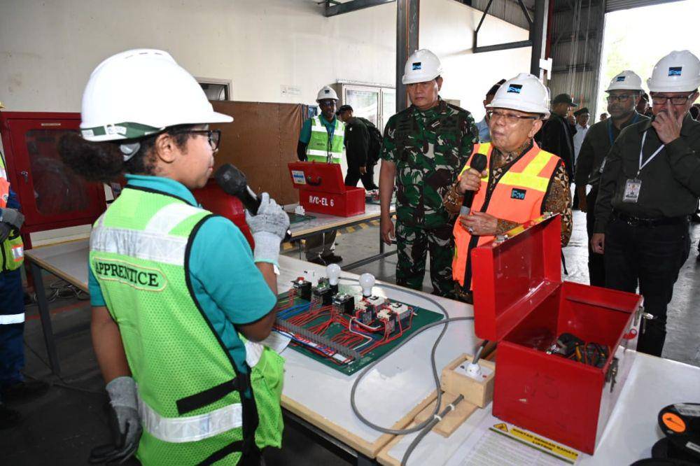 Wakil Presiden, K.H. Ma’ruf Amin, saat menyambangi Institut Pertambangan Nemangkawi milik PT Freeport Indonesia, Rabu (12/7/2023). (IDN Times/Istimewa)