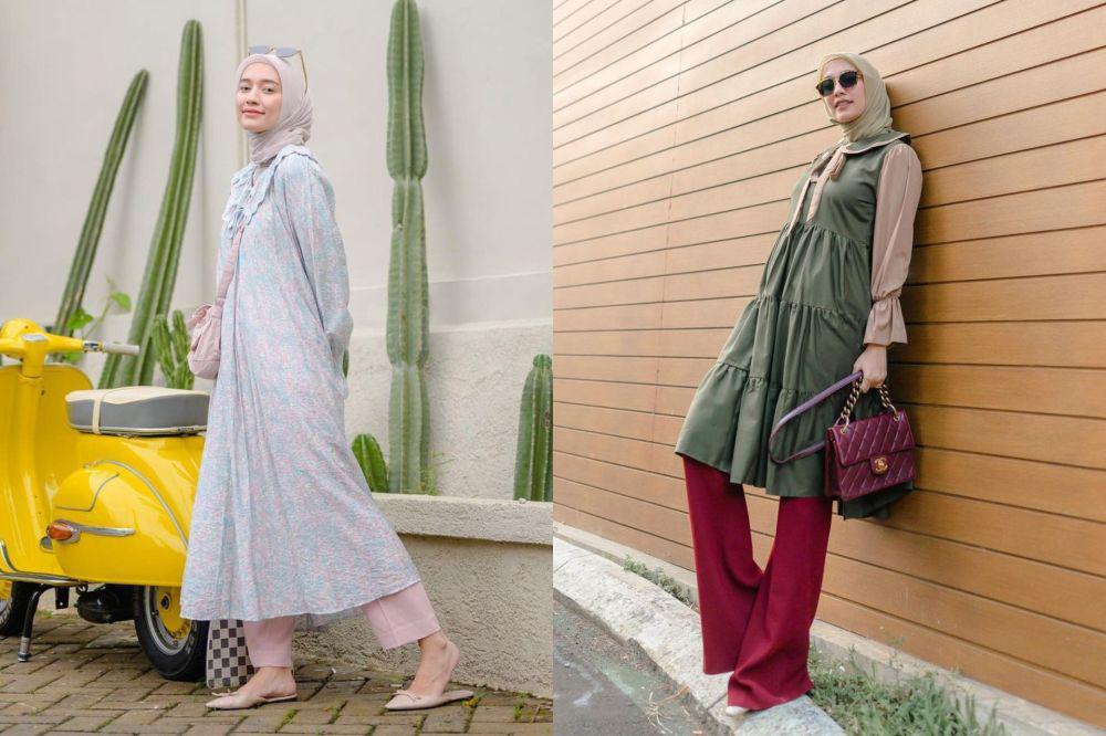 7 Inspirasi Tunik untuk First Date ala Mega Iskanti, Santun dan Modis