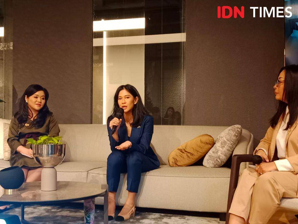 Dian Sastro saat launching KATTA Indonesia di Jakarta Selatan pada Kamis (13/7/2023). IDN Times/Adyaning Raras