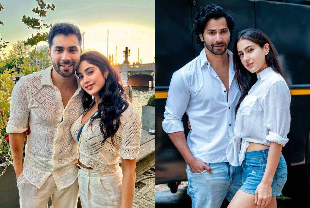 Varun Dhawan bersama Janhvi Kapoor dan Sara Ali Khan (instagram.com/varundvn)