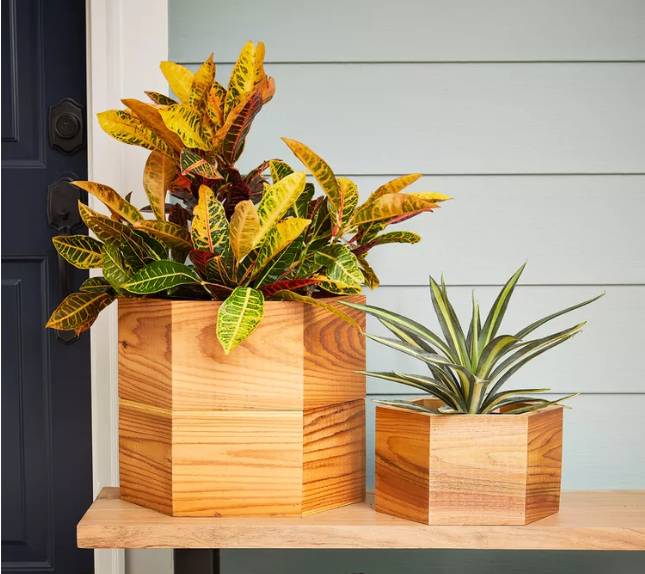 DIY Pot Kayu Hexagonal (bhg.com/Sydney Price)
