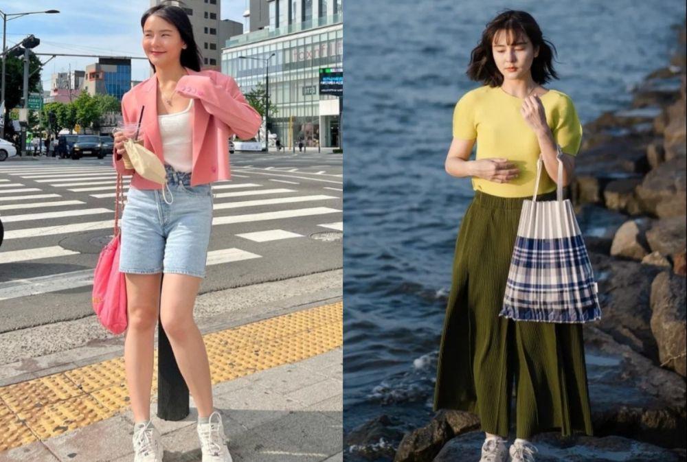 8 Inspirasi Outfit Cewek Kue Serba Warna Cerah ala Aom Sushar, Manis!