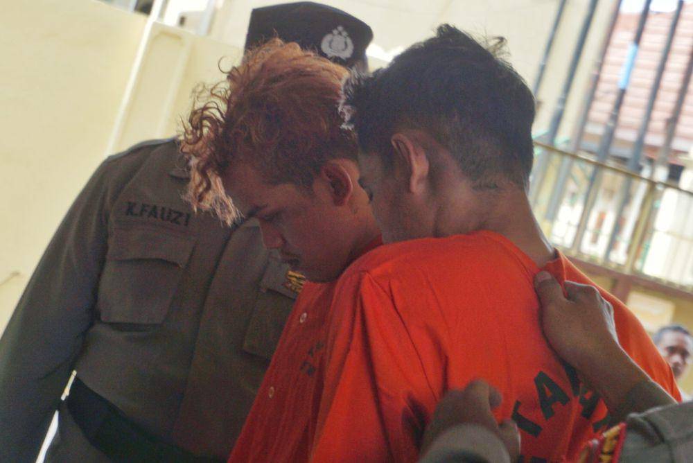 Dua tersangka kasus dugaan pembunuhan disertai mutilasi di Sleman, W dan RD. (IDN Times/Tunggul Damarjati)