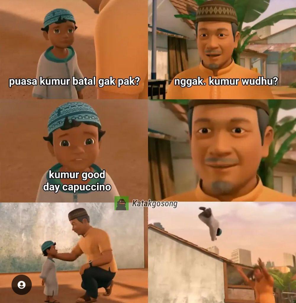 meme pertanyaan nyeleneh ke ustaz (instagram.com/katakgosong)