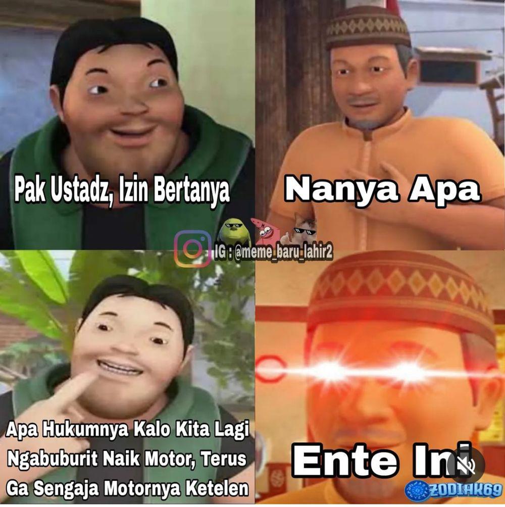 meme pertanyaan nyeleneh ke ustaz (instagram.com/meme_baru_lahir2)