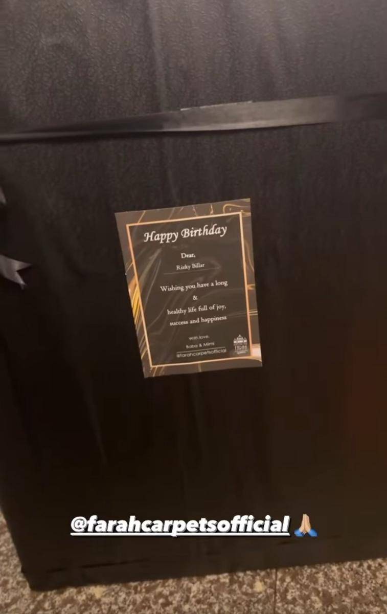 Hadiah ulang tahun Rizky Billar ke-28 (instagram.com/rizkybillar)