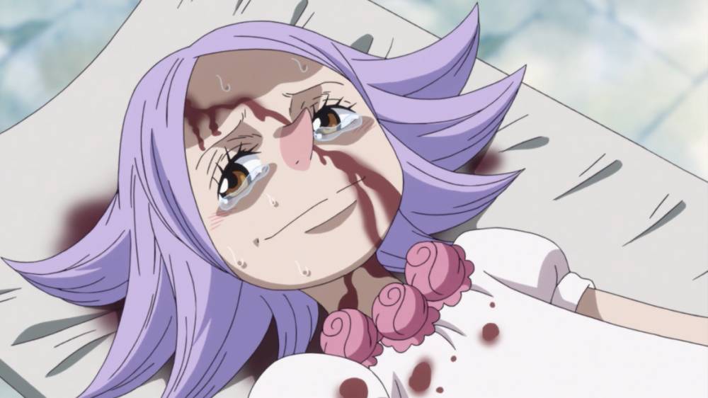 perundung Katakuri melukai wajah Brulee. (dok. Toei Animation/One Piece)