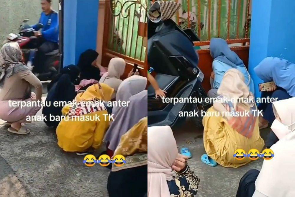 Heboh! 7 Potret Emak-emak Nganter Anaknya Masuk Hari Pertama Sekolah