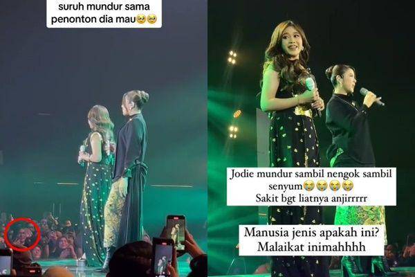 Brisia Jodie disuruh mundur penonton (tiktok.com/@rainiseptiani | tiktok.com/@achisinagah)