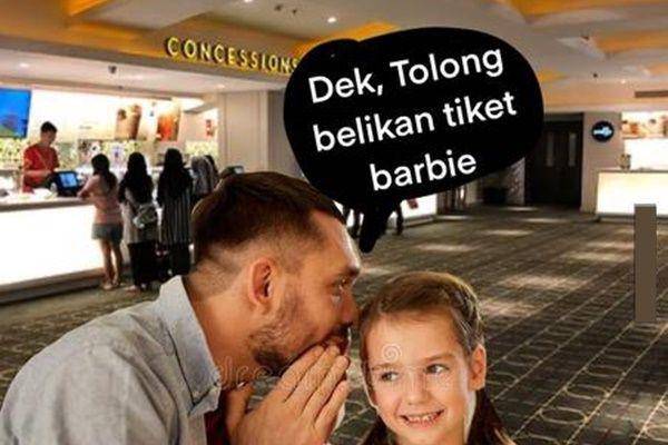 meme nonton Barbie vs Oppenheimer (1cak.com)