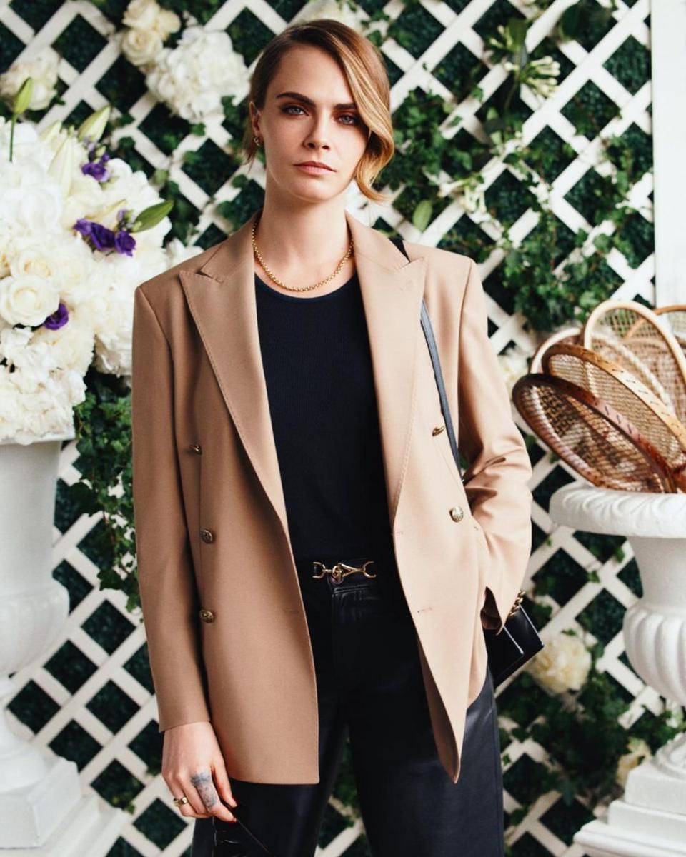 Cara Delevinge in Ralph Lauren - Wimbledon 2023 (instagram.com/ralphlauren)