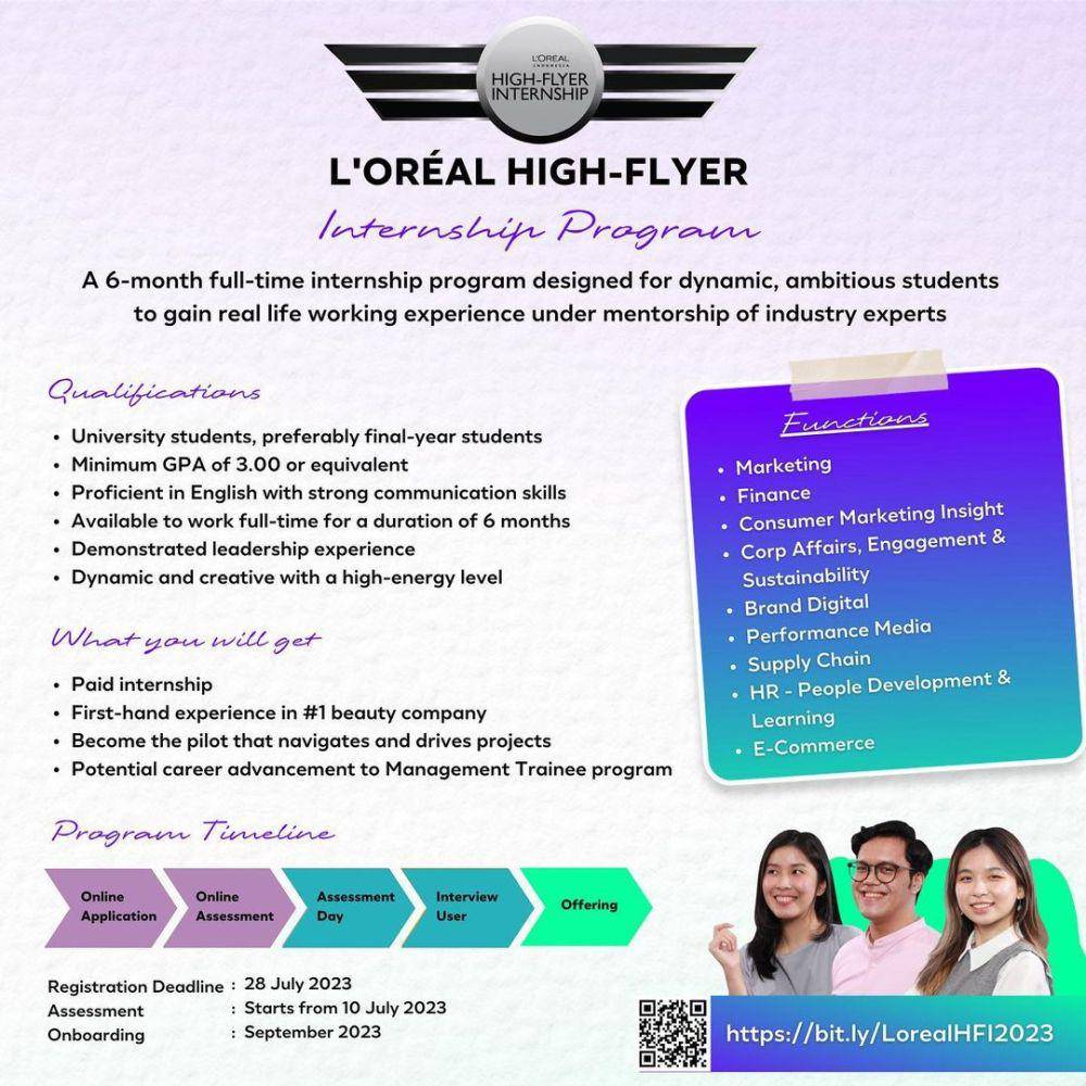 L’Oréal High Flyer Internship (instagram.com/lorealindonesia)
