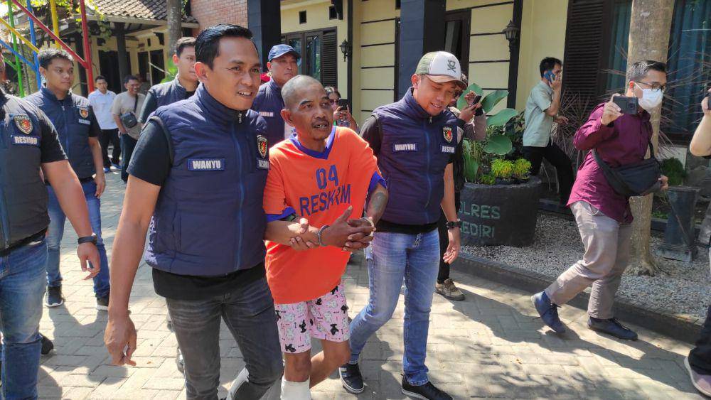 Pelaku pembunuh anak kandung di Kediri. IDN Ties/ istimewa