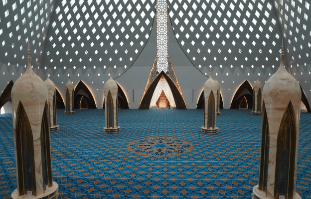 Ruang shalat utama Masjid Raya Al Jabbar (aljabbar.jabarprov.go.id/keistimewaan)