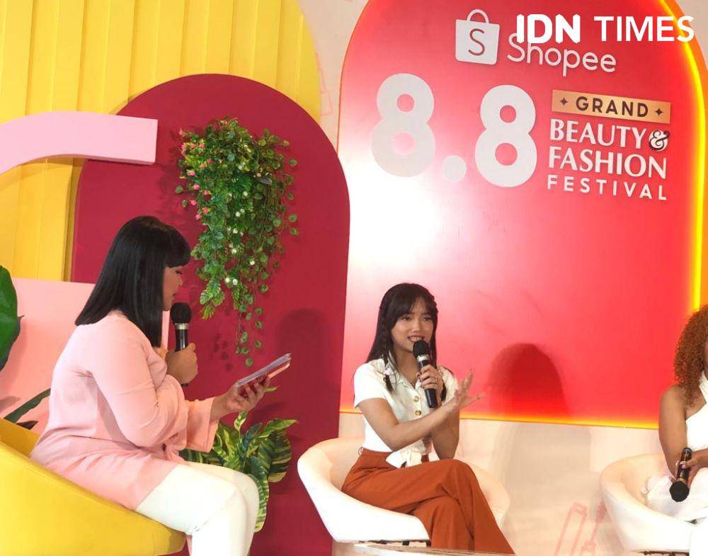 Kampanye Shopee 8.8 Grand Beauty & Fashion Festival pada Selasa, 18 Juli 2023 di Pakuwon Tower, Jakarta Selatan. (IDN Times/Nisa Zarawaki)