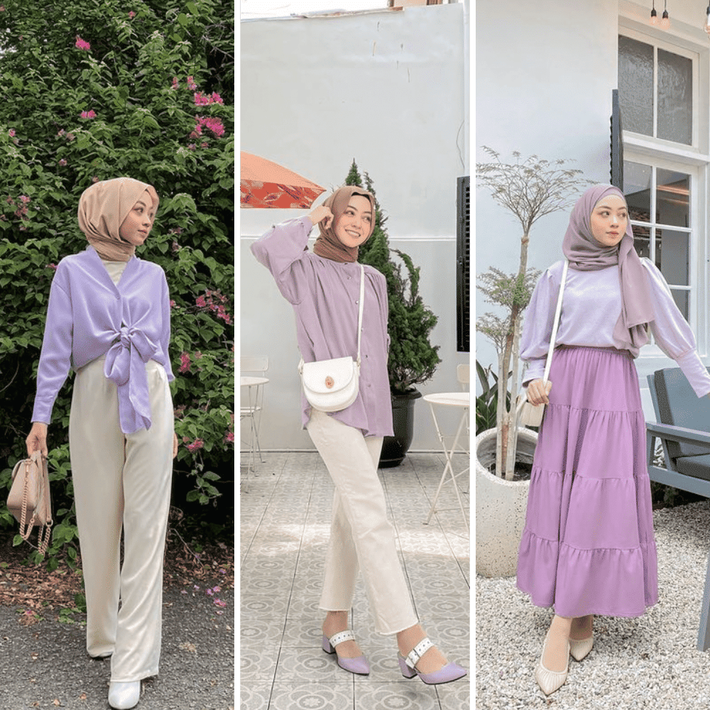 9 Padu Padan Outfit Nuansa Lilac ala Meriani Aprilia, Cute dan Fresh!